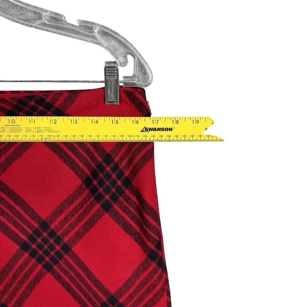 Talbots Petites NWT Womens 10P Red Black Plaid Wool Blend Skirt Clueless Preppy